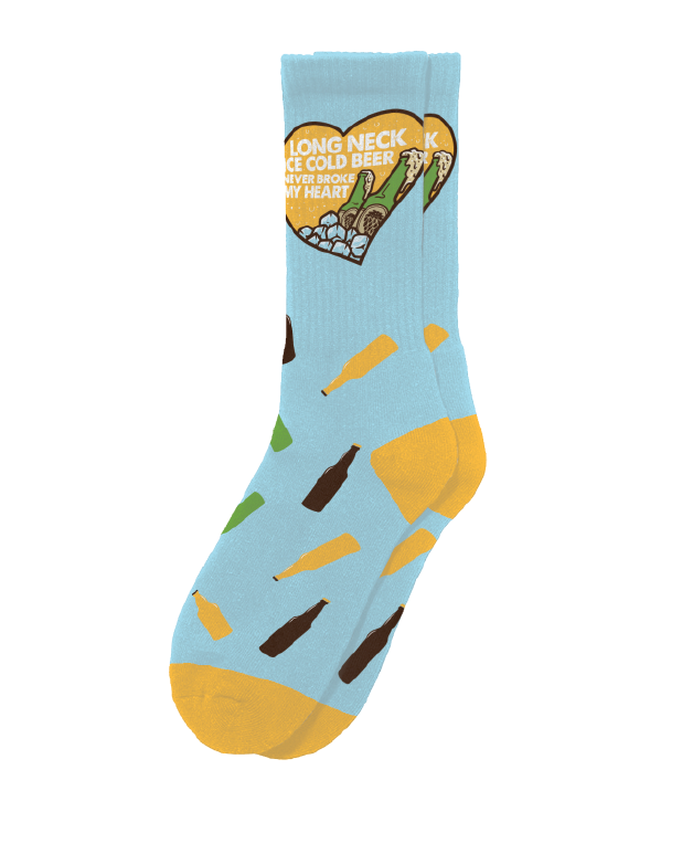 Long Neck Ice Cold Beer Socks