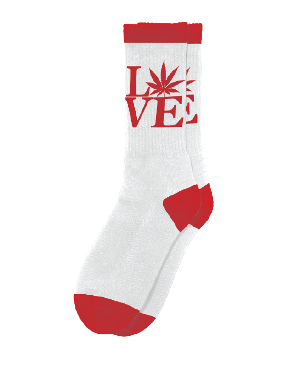 Red Love Weed Socks