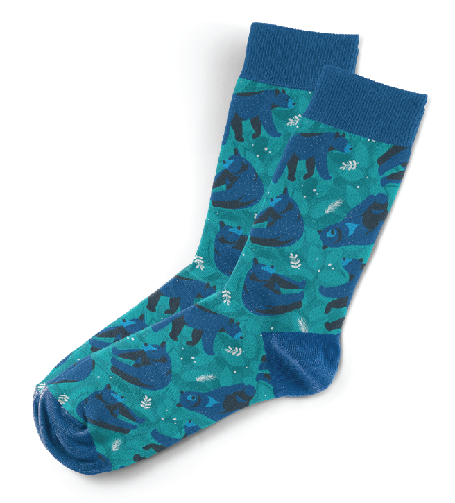 Blue Bear Pattern Socks