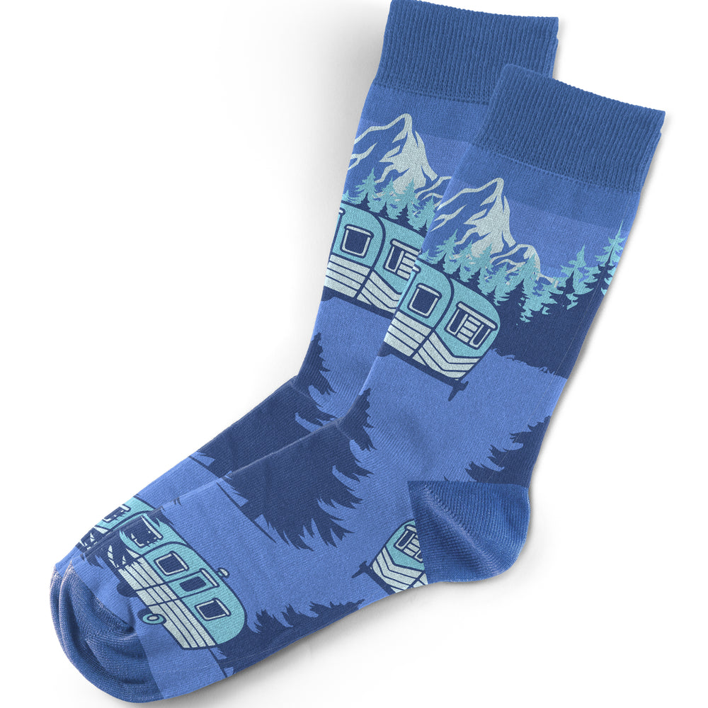 Blue Camper Van Socks