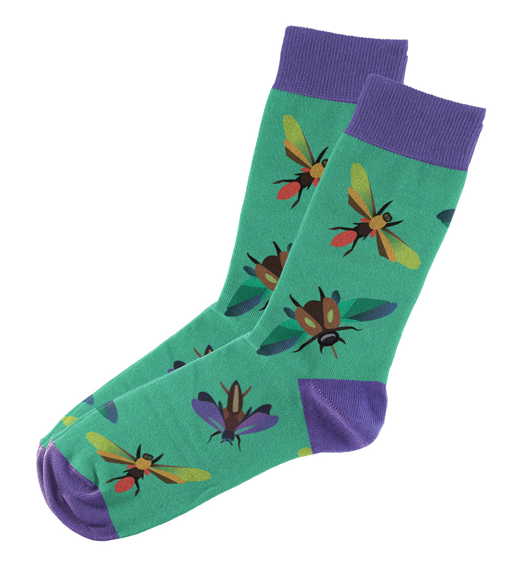Mens Fatmingo Fly Socks | Multi-Color Fun Socks | Machine Wash Cotton Blend | Size US Mens 8-13