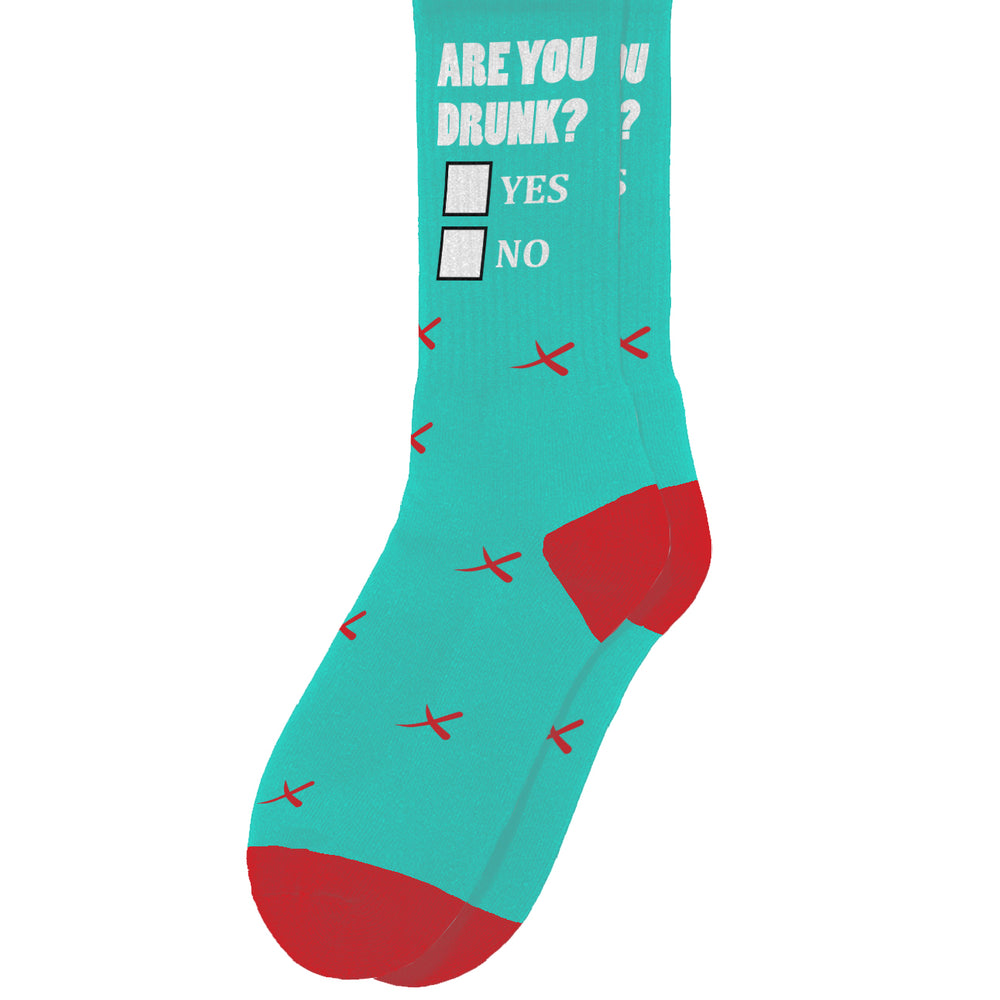 Are You Drunk? (Teal) Socks