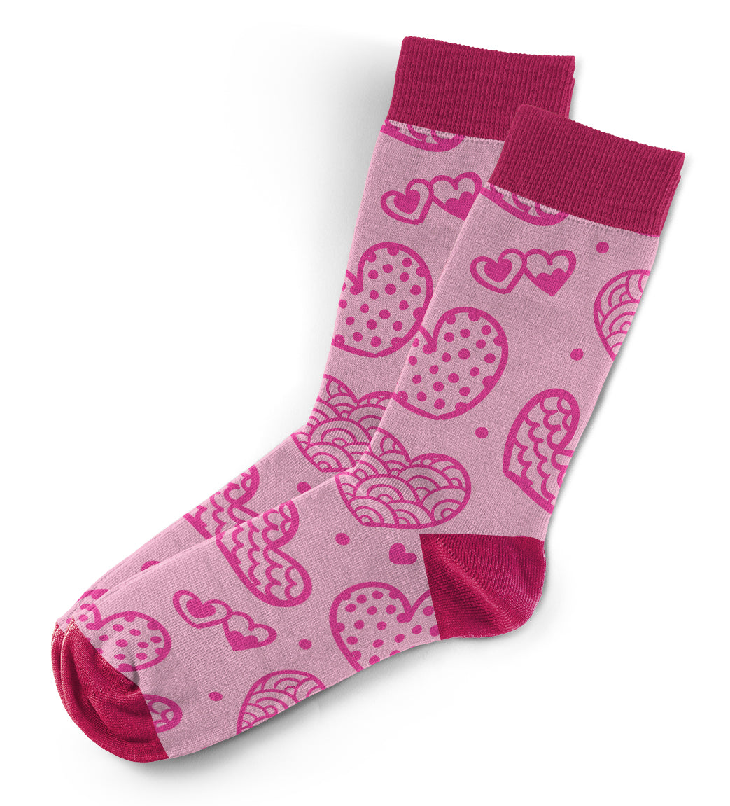 Pink Hearts Socks